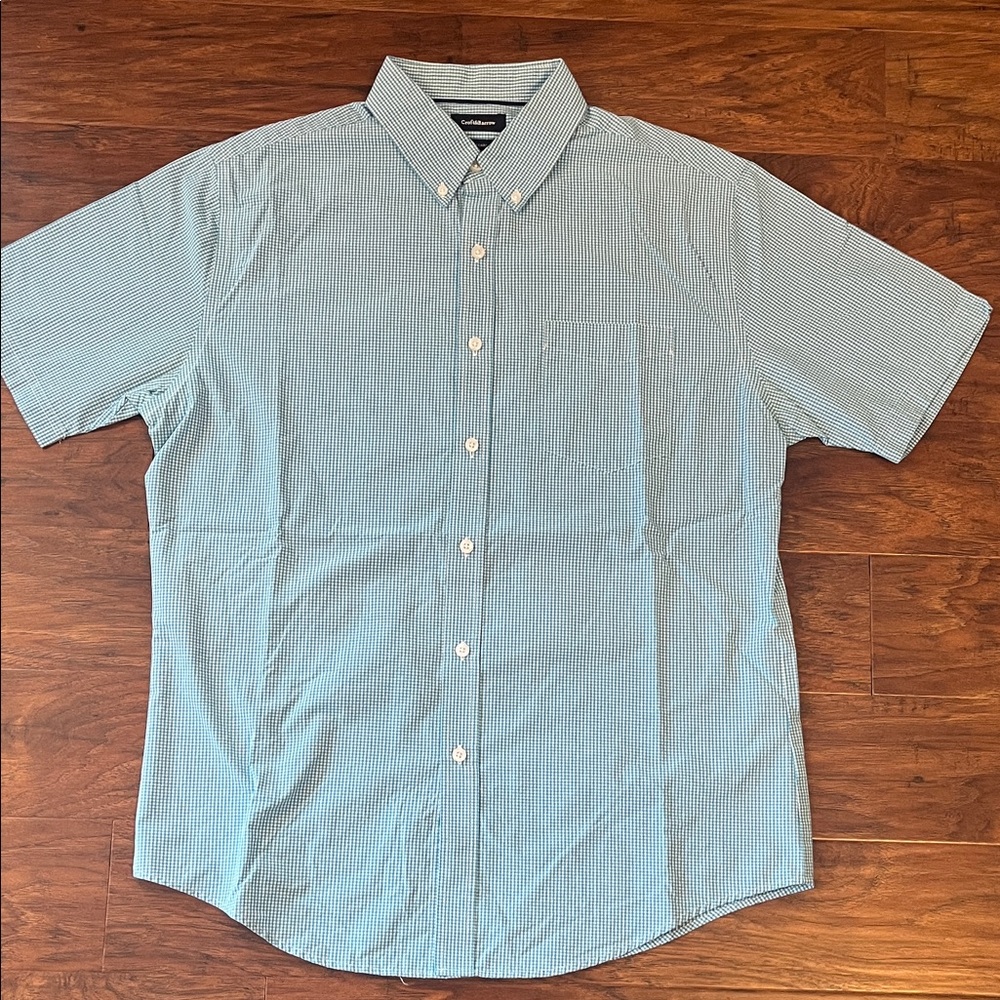 Croft & Barrow Sky Blue Checkered Button-Down Shirt